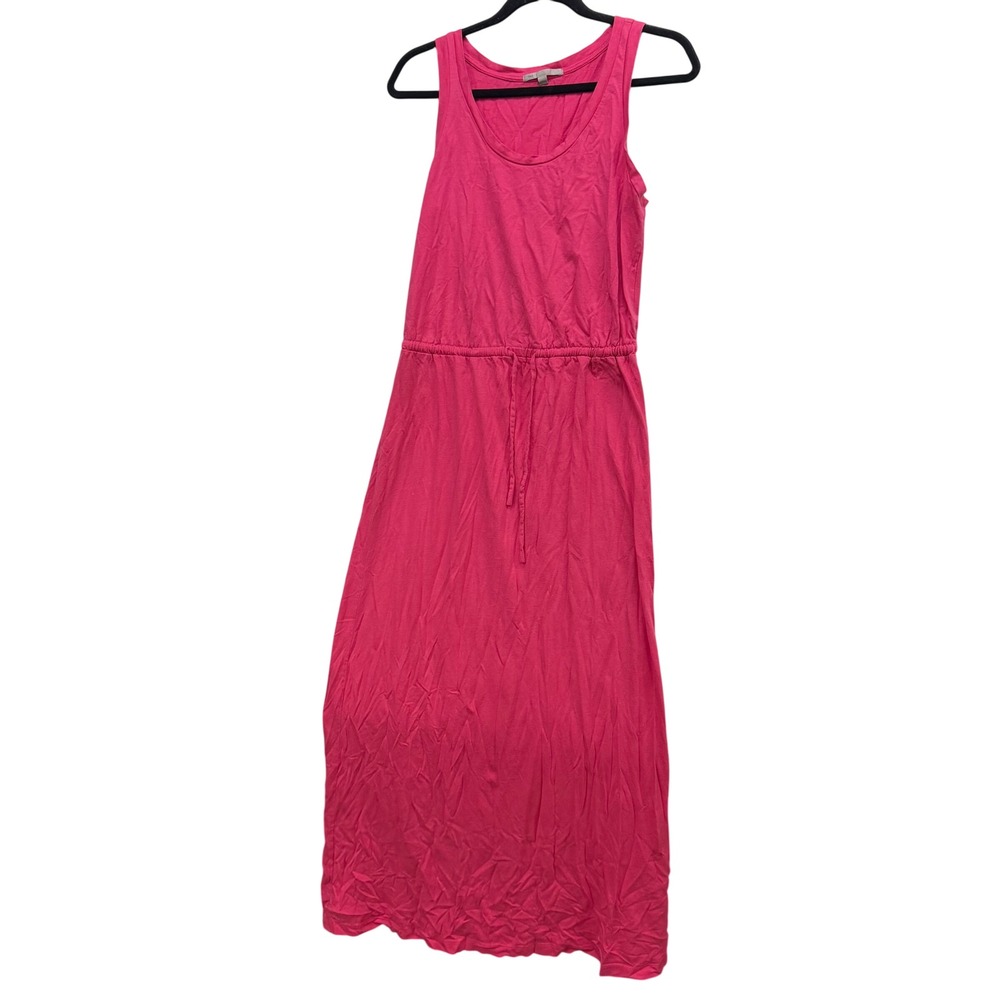 Gap Pink Sleeveless Cotton Modal Drawstring Waist Maxi Dress Small RN54023
